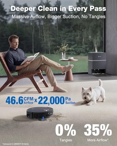 ECOVACS DEEBOT X12 PRO Omni Robot Vacuum and Mop, FocusJet Pre-Spray + OZMO Roller Self-Washing Mop, TruEdge Cleaning, ZeroTangle, AIVI 3D AI Navigation, Efficient Cleaning for Pet Hair & Carpets