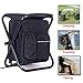 HANERDUN 3 in 1 Backpack Stool Cooler Chair, Foldable Camping Fishing Stool, Portable Backpack Chair for Outdoor Hiking Walking,Black