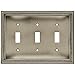 BRAINERD 64737 Beaded Triple Toggle Switch Wall Plate / Switch Plate / Cover, Brushed Satin Pewter