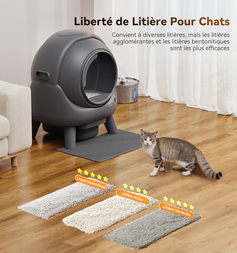 Feelneedy Self-Cleaning Cat Litter, Automatic Litter Tray, Leak-Proof/Anti-Pinching/Triple Anti-Odour/Safety/APP Control/Easy Cleaning, Maximum Capacity 65 L