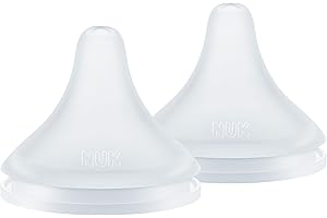 NUK Perfect Match Slow Flow Soft Silicone Nipple with Anti-Colic Vent, 2 Pack, BPA Free