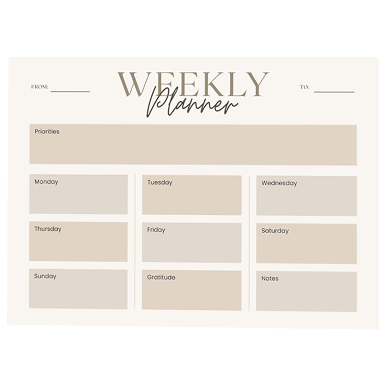 Pinochukka A4 A5 Size Weekly Planner Notepad Deskpad 50 Sheets Printed Tear Off Orginizer Notebook with Hard Back Note Pad (Opt 4 - A4 Planner)