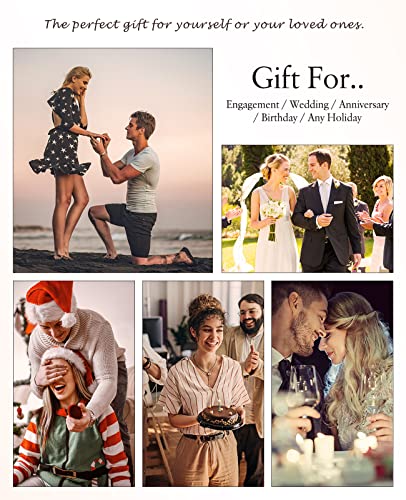 Moissanite Stud Earrings for Women Men Girl, FCINOS 18K White Gold Plated S925 Sterling Silver 1/2/4 CT D Color VVS1 Clarity Round Cut Lab Created Diamond Earrings Promise Birthday Christmas Gift