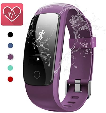 KEDA Fitness Tracker: Heart Rate Monitor Wireless Bluetooth Smart Wristband Bracelet with IP67 Waterproof Fitness Watch for Android & iOS (Purple) ¡­