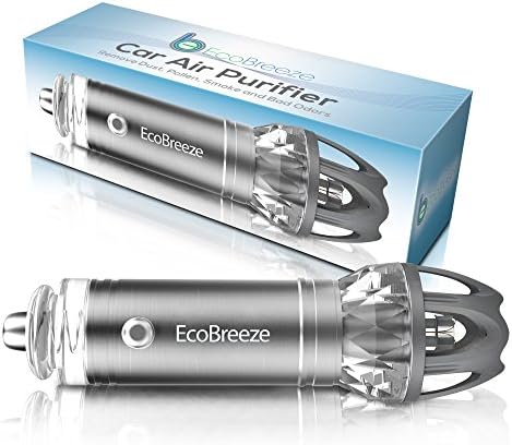 Car Air Purifier, Ionizer, Air cleaner, Ionic air purifier, Car Air Freshener and Odor Eliminator | Removers Cigarettes Smoke, Bad Smell and Odors, Kill Harmful Viruses &amp; Bacteria (Silver)