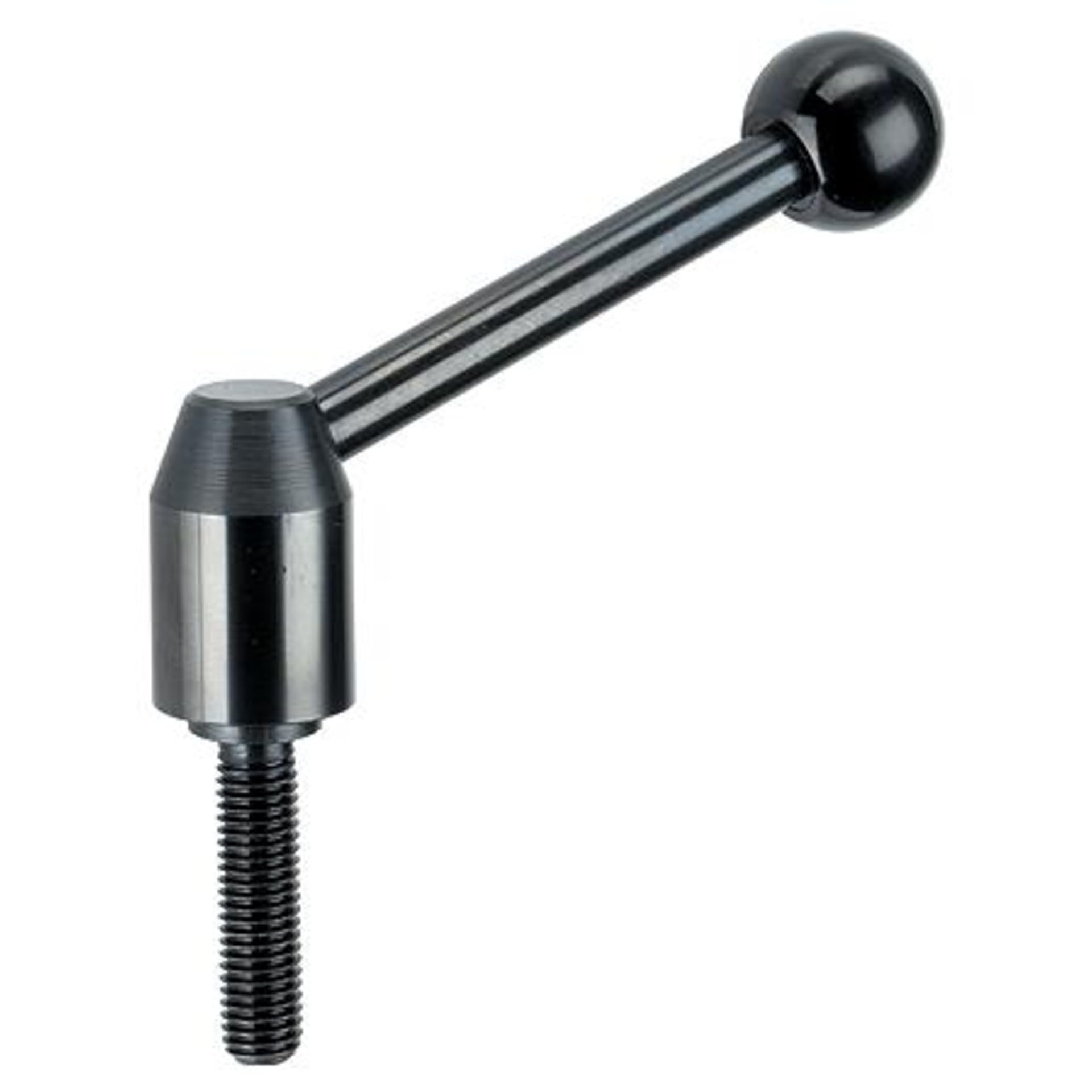 Halder 24440.0232 Adjustable Tension Lever/Brushed Steel with Screw, d1 = 24 mm Diameter 63 mm/Steel/D2 – M10/L1