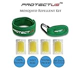 ProtectUS Mosquito Repellent Bracelet Kit, Travel, Insect, All Types of Mosquitoes, Ticks, Biting Flies. 100% DEET Free Natural Safe for Kids, Pets and Family. (Green)