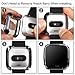 Fintie Compatible Fitbit Versa Case [2-Pack], Soft TPU Plated Screen Protector Rugged Cover All-Around Protective Bumper Shell for Fitbit Versa Smartwatch, Black, Silver