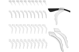 FSACLE Glasses Ear Grips Air Chamber - 20 Pairs Eye Glasses Ear Grippers Anti-Slip Holder, Silicone Ear Hook, Glasses Ear Grip Sleeve Retainer for Sports Glasses, Sunglasses Reading (Clear)