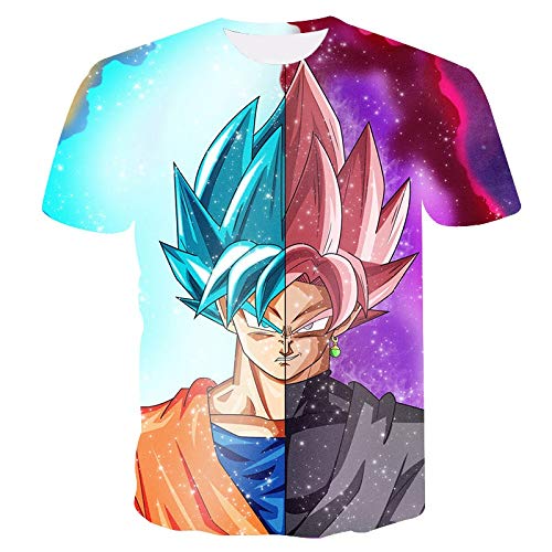 Camiseta estampada de dibujos animados Camiseta top Camiseta de gran tamaÃ±o Dragon Ball Z Camiseta Super Saiyan Super Instinct para niÃ±os Goku Vegeta para niÃ±os (color : #12, TamaÃ±o : M)