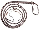 10 Foot 4 Plait DARK BROWN Real Leather BULLWHIP bull whips