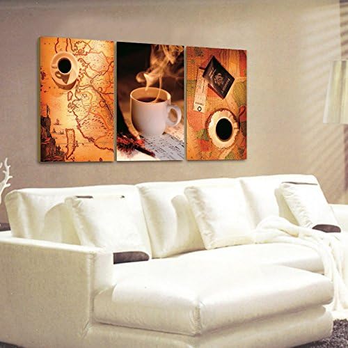 Espritte Art-Large Coffee Picture Painting on Canvas Print without Framed, Modern Home Decorations Wall Art set of 3 Each is 4060cm #05-JD-118