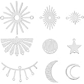 Beebeecraft 1 Box 36Pcs 9 Styles Connector Charms