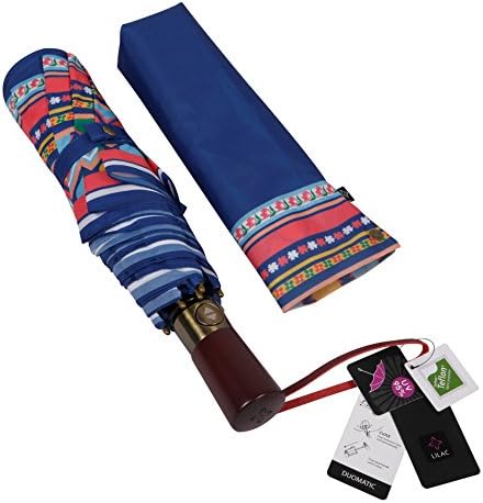 LILAC Folding Gift Umbrella Auto Open Close Compact Travel Umbrellas Windproof Waterproof Anti UV UPF50+ for Easy Carrying Lightweight Durable