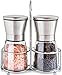 Premium Stainless Steel Salt and Pepper Grinder Set With Stand - Salt and Pepper Shakers with Adjustable Coarseness - Salt Grinders and Pepper Mill Shaker Mills Set