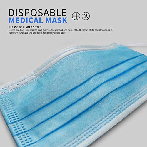 SHAREWIN-50PCS-Disposable-3-Layers-Non-Woven-Anti-Dust-Ear-Loop-Blue