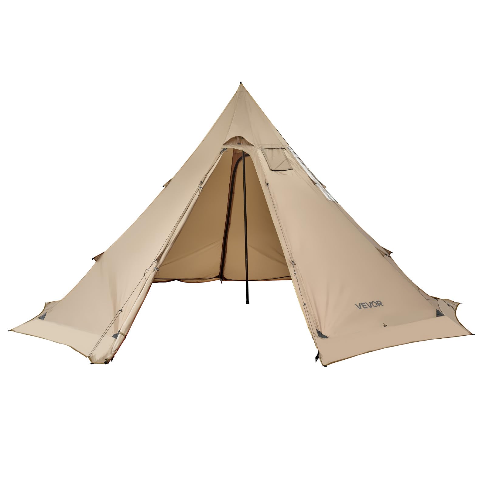 Photo 1 of VEVOR Hot Tent for 4-6 Persons, Portable Winter Tipi Tent with Stove Jack, Waterproof Canvas Camping Tents, Lightweight 4 Season Shelter Tents for Hiking Fishing Backpacking, L Size