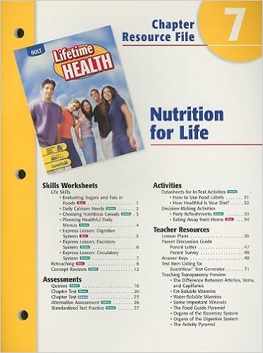 Holt Lifetime Health Chapter 7 Resource File Nutrition For Life Holt Rinehart Winston 9780030651984 Amazon Com Books