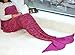 Ustide Princess Rose Red Mermaid Tail Blanket Colorful Girls Mermaid Blanket, 59