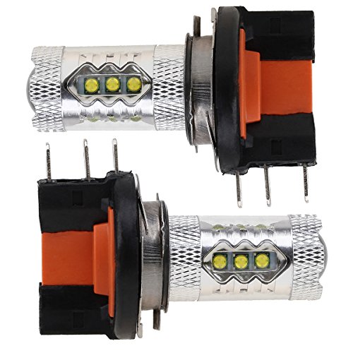 POSSBAY H15 LED Bulbs Car Daytime Running Light Fog Lamp White Pack of 2