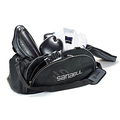 Sanabul Hybrid MMA BJJ Gym Duffel Backpack Bag (Silver, Large) on