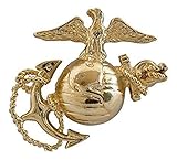 US Marine Corps Emblem, E1, Left Cap Gold USMC Lapel Hat Pin 1-3/4