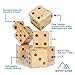 Summit Games Giant Yard Dice Set with Throwing Bucket - Includes 6 Wooden Dice (3.5