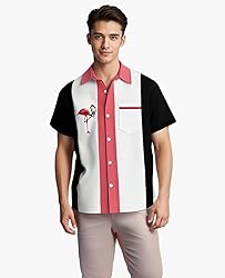 Flamingo Shirt Men Bowling Shirts for Men Print
