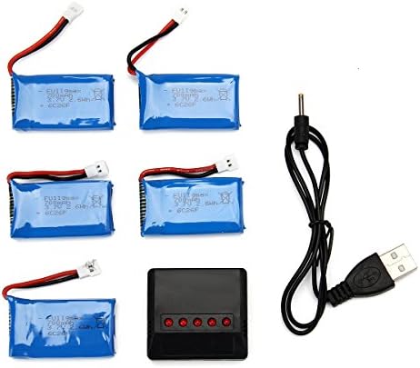 Universal Smart Charger with Quadcopter Lithium Polymer Battery Pack (5 x 3.7V 700mAh battery) for Quadcopter Drone