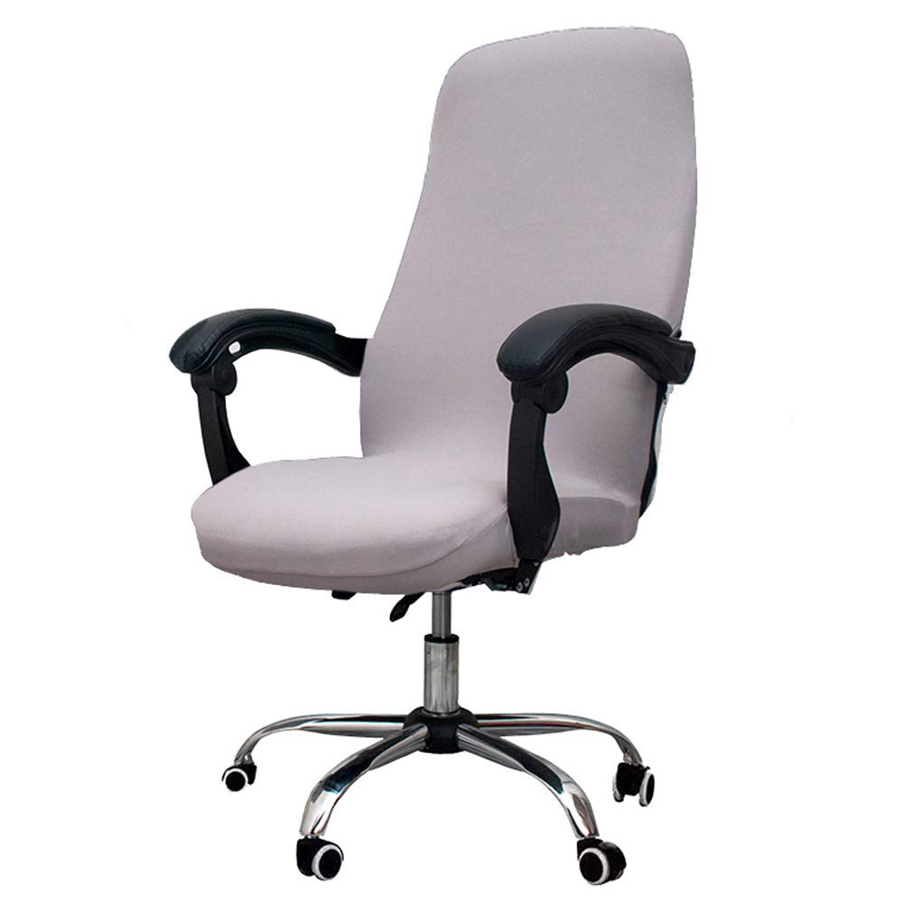 Photo 1 of Melaluxe Office Chair Cover - Universal Stretch Desk Chair Cover, Computer Chair Slipcovers (Size: M) - Light Gray