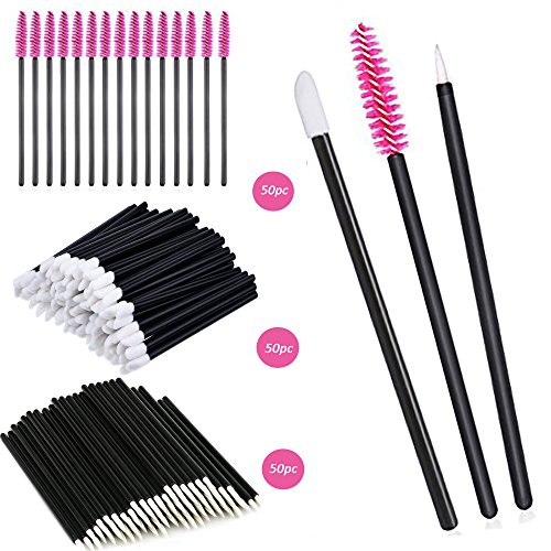 Lemoncy 150 Pieces Disposable Eyebrow Eyelash Mascara Brush Lip Brush