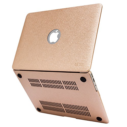 iBenzer Basic Silky Smooth Series iBenzer SilkyLeather Coated Plastic Hard Protective Shell Case Cover for Macbook Air 11'' (A1370 / A1465), Glitter Gold