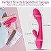 G Spot Rabbit Vibrator for Women - Seamless Dual Powerful Motor with 7 Vibration Modes Rechargeable Clitoris Stimulation Waterproof Wand Massager Couple Dildo Adult Sex Toys (Pink)