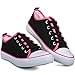 Twisted Women's KIX Lo-Top Canvas Pop Color Border Lace Up Fashion Sneakers - Black/Pink, Size 9