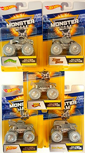 Hot wheels monster jam 25th silver collection set 2 complete set …