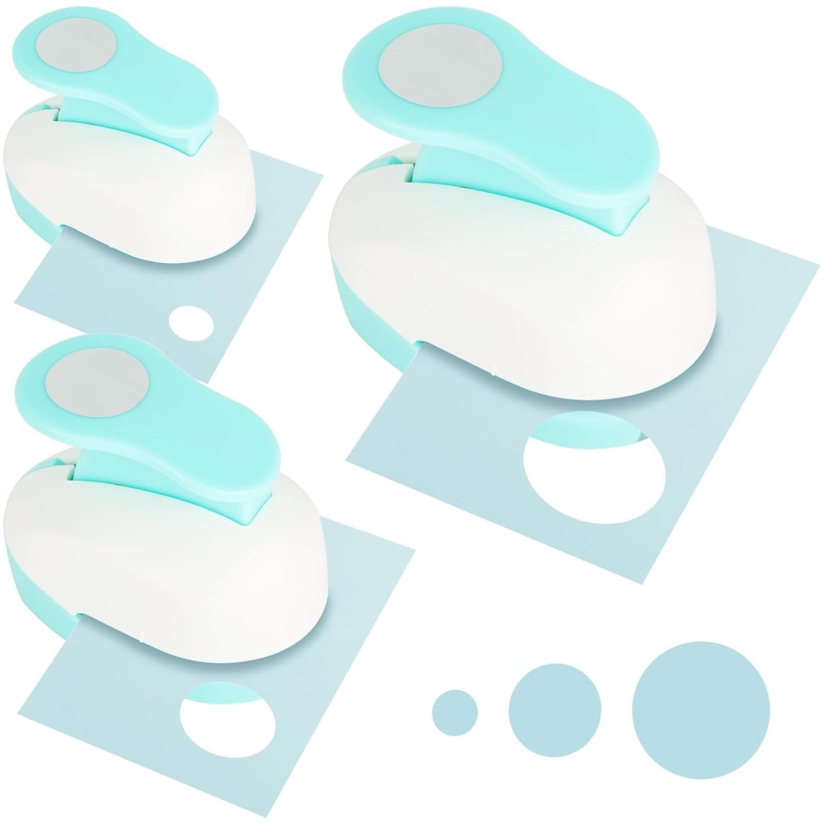 Photo 1 of 3PCS Circle Hole Punch, Different Size?1 + 5/8 + 3/8 Inch? of Scrapbooking Cutter Crafting, Designs for Office Supplies, Card Making, DIY Albums, Photos