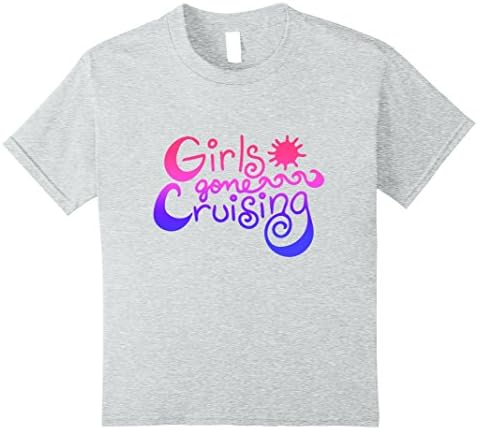 Kids Girls gone cruising t-shrit cruise ship vacation tee shirts 8 Heather Grey