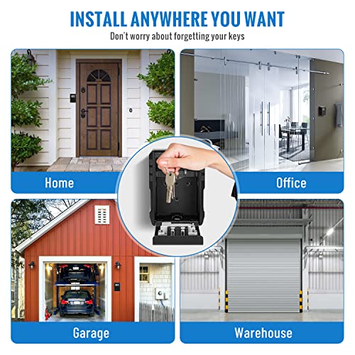 NEWIROVE Key Safe Large Key Box Wall Safe Waterproof Keys Safe Outdoor Keys for Home, School, Home for Rent