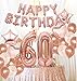Mity rain 60th Birthday Decorations Party Supplies,60th Birthday Balloons Rose Gold,Rose Gold Hang Happy Birthday Alphabet Balloons Banner,Gold Confetti Balloons,60th Birthday for WOM