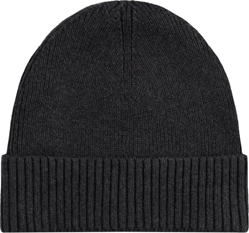 Tommy Hilfiger Herren Strickmütze Flag Cotton Beanie mit Kaschmir, Mehrfarbig (Charcoal Gray), Einheitsgröße 2
