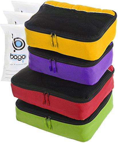4 travel packing cubes for luggage/suitcase with 6 toil…