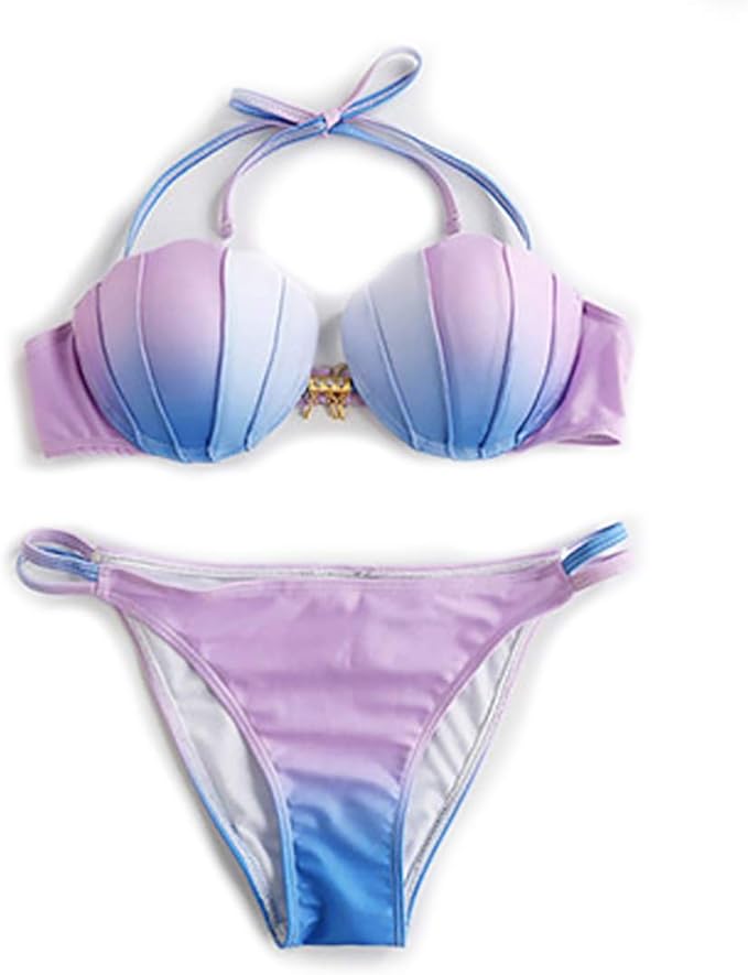 different color bikini top and bottom