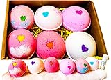 Love & Hearts Mother's Day Gift Set 6 Bath Bombs from Enhance Me, Handmade with Organic Palm Oil, Rich Shea Butter and Coconut Oil