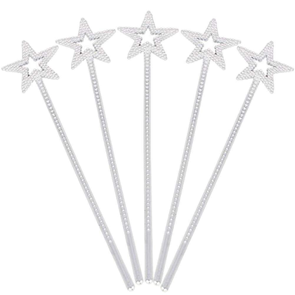 YeahiBaby 12pcs Fairy Star Wand Princess Magic Wand Cosplay Party Decoration Supplies Silver