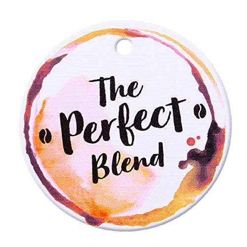 Summer-Ray 50pcs The Perfect Blend Tea Favors Coffee Favors Wedding Party Thank You Gift Tags (White Linen)