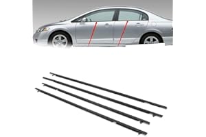 Newsmarts 4pcs Weatherstrip Windows Seal Door Belt Molding Weather-Strip for Honda Civic 2006-2011 Replaces#72450-SNA-A01 72410-SNA-A01 72950-SNA-A01 72910-SNA-A01