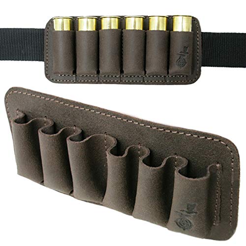 Shell Holder Shotgun Ammo Pouch Retro 12 16 Gauge Genuine Leather Bullet Wallet Cartridge Bag Ammunition Carrier Hunting Accessories (Brown) - Thumbnail 3