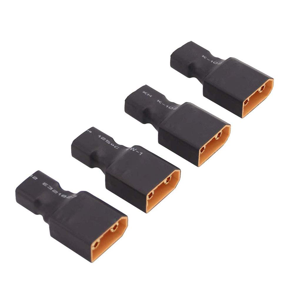 4PCS No Wires Deans T- Plug Style Female to XT90 / XT-90 Male Connector Adapter for RC Lipo NiMH Battery Charger