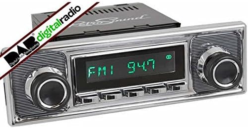 Santa Barbara Classic DAB Car Radio Chrome Pinstripe Classic Radio with Bluetooth USB