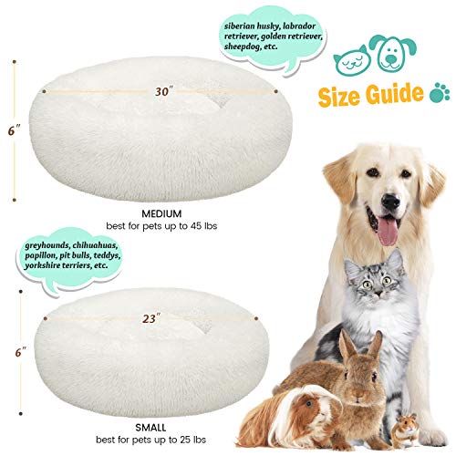 Fluffy Round Orthopedic Dog Beds for Small Dogs and Cats, Super Soft
